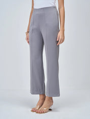 Determined High Rise Straight Trousers-Ash