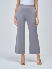 Determined High Rise Straight Trousers-Ash