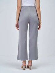 Determined High Rise Straight Trousers-Ash