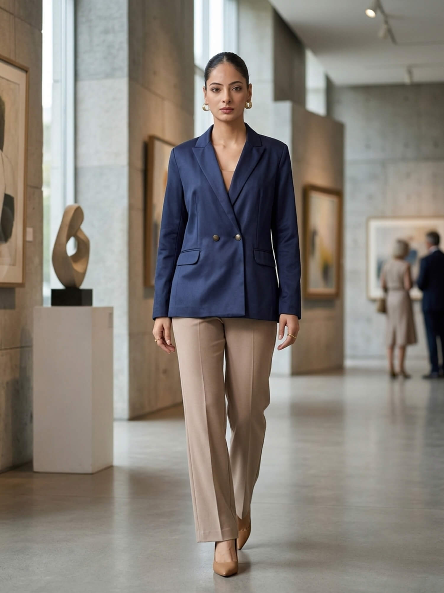 Dominant Double Breasted Blazer - Navy