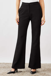 Courteous Flared Mid Rise Pants - Black