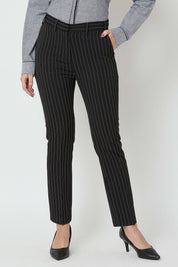 Obsidian Striped High Rise Pants - Black