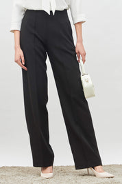 Determined High Rise Straight Trousers - Black