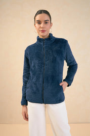 Julia Faux Fur Jacket - Blue