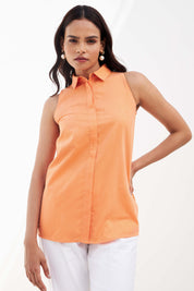 Valencia Halter Neck Shirt - Orange