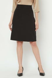 Generous-Black A-line Skirt - Black