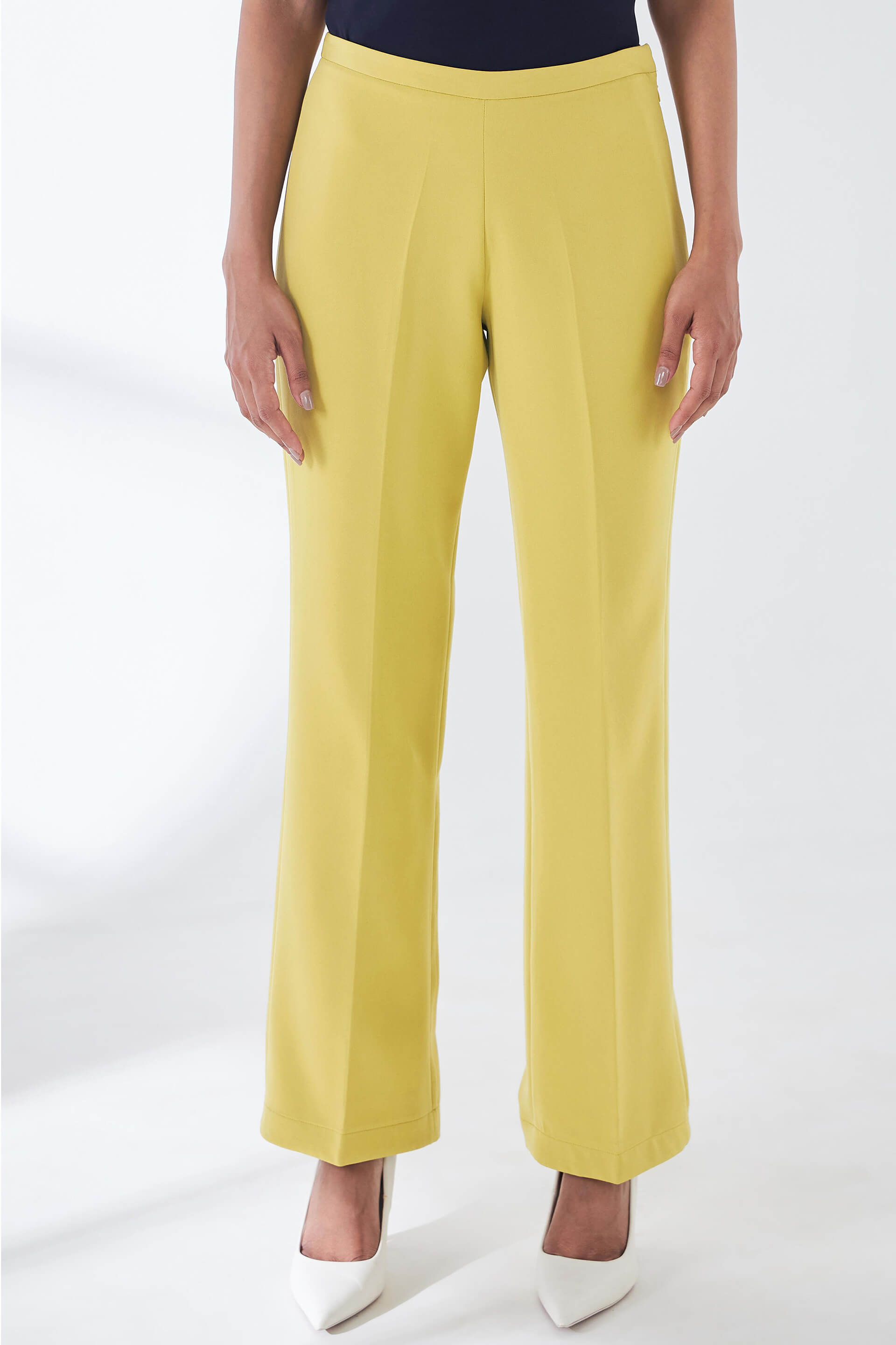 Lupin-Chartreuse Formal Side Zip Pant - Chartreuse