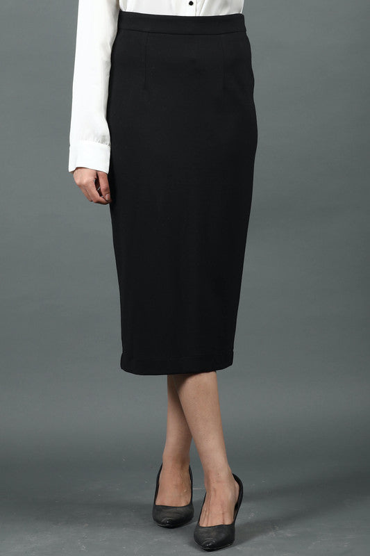 Seine Work Ready Long Pencil Skirt - Black