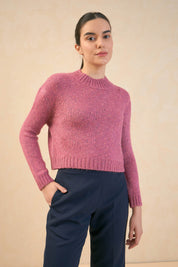 Eloise Mélange Knit Sweater - Rose Pink