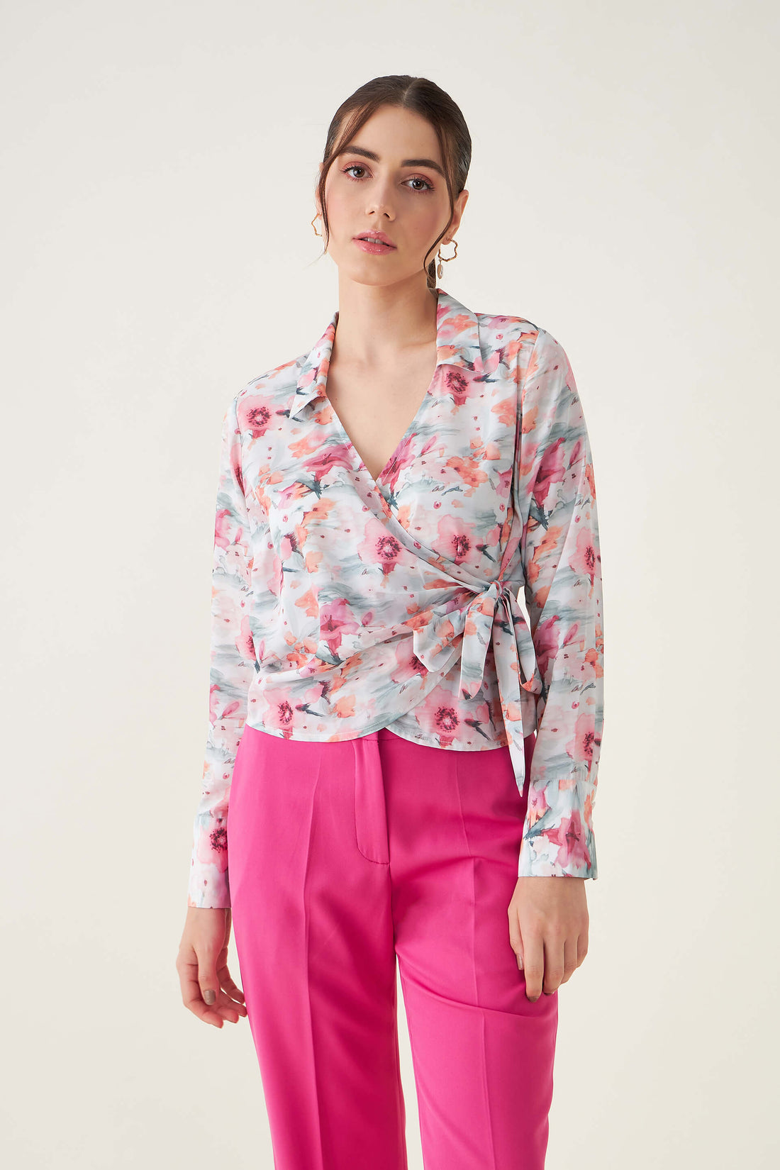 Bella Floral Wrap Top - Multicolor
