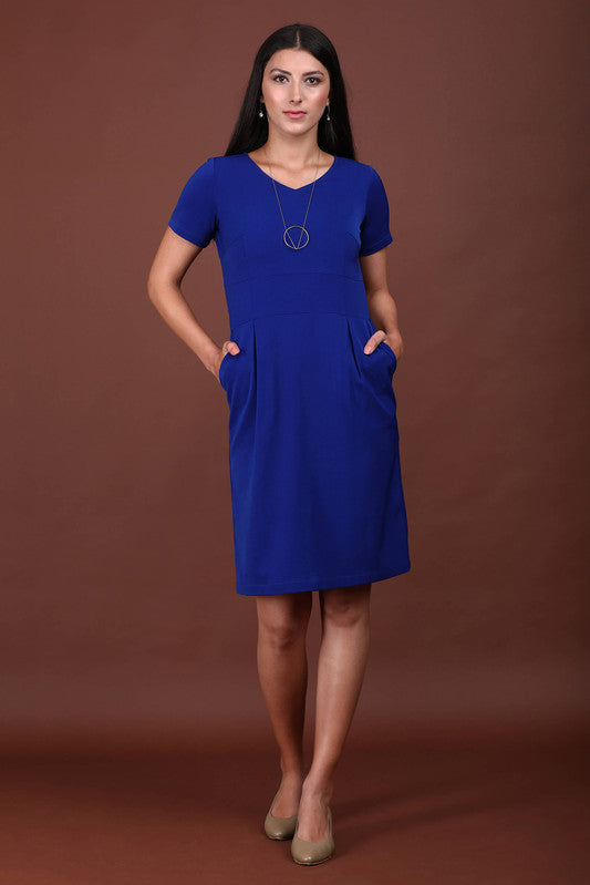 Zircon Formal Blue Sheath Dress - Blue