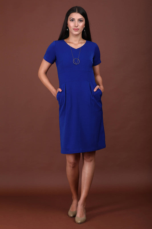 Zircon Formal Blue Sheath Dress - Blue