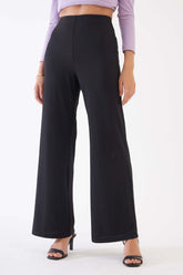 Lydia Rib Knit Trousers - Black