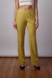 Margaret Formal Side Zip Pant - Chartreuse