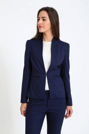 Witty-Navy Straight Front Blazer - Navy