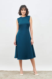 Noble Flared Midi Dress - Teal