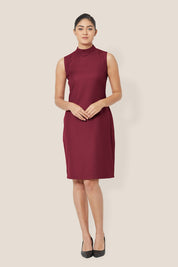 Holly High Neck dress - Maroon