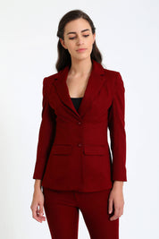 Sincere-Maroon Single Breasted Blazer - Maroon