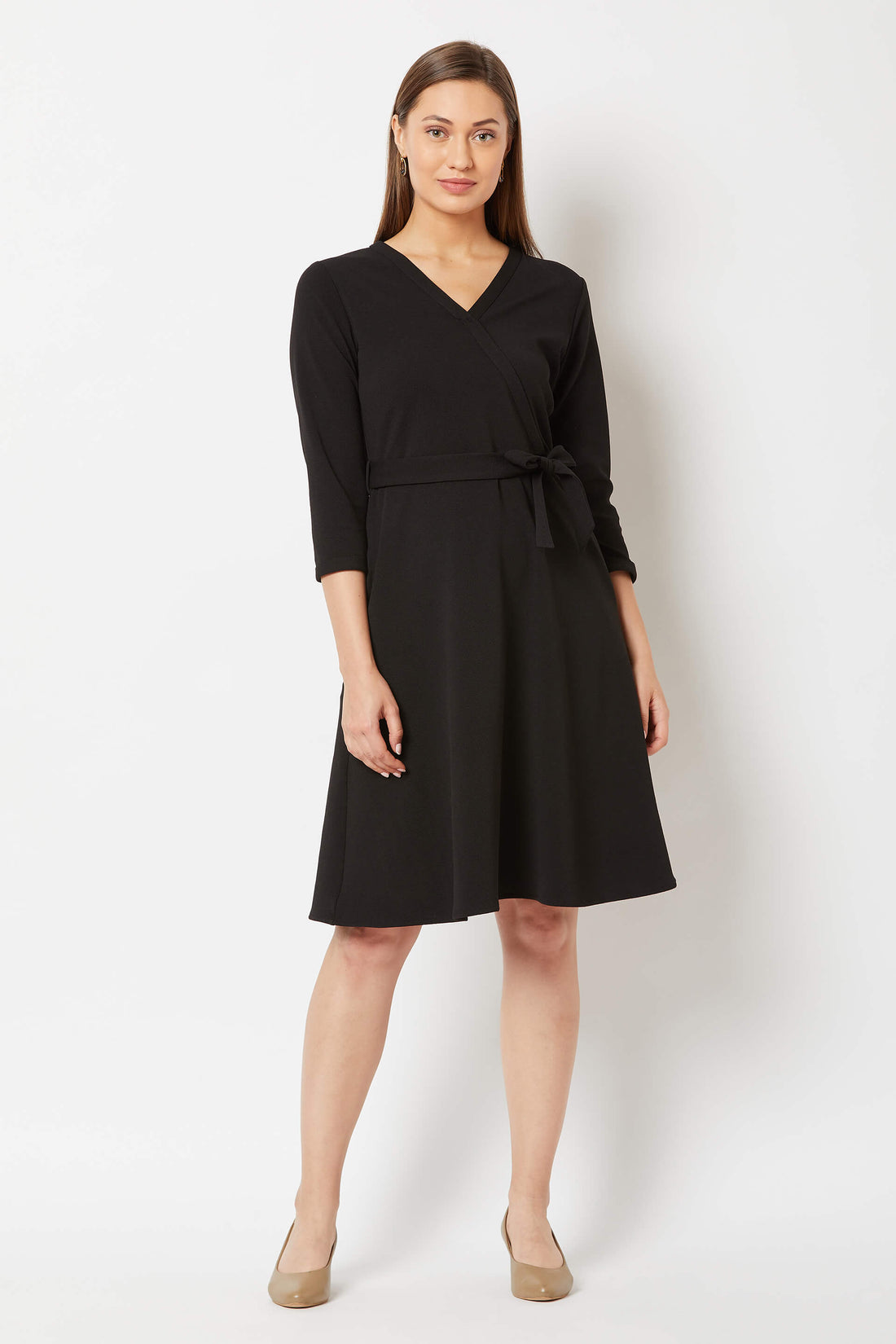 Tiramisu Faux wrap dress - Black