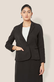 Gritty-Black Fitted Blazer - Black