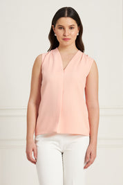 Camellia Top Pleated Top - Light Peach