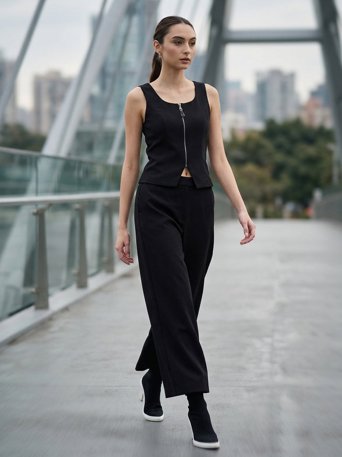 Jorell Corset Inspired Top-Black
