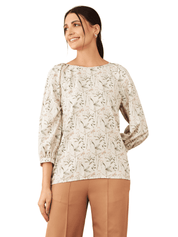 Girona Floral Pleated Sleeves Top - Multicolor