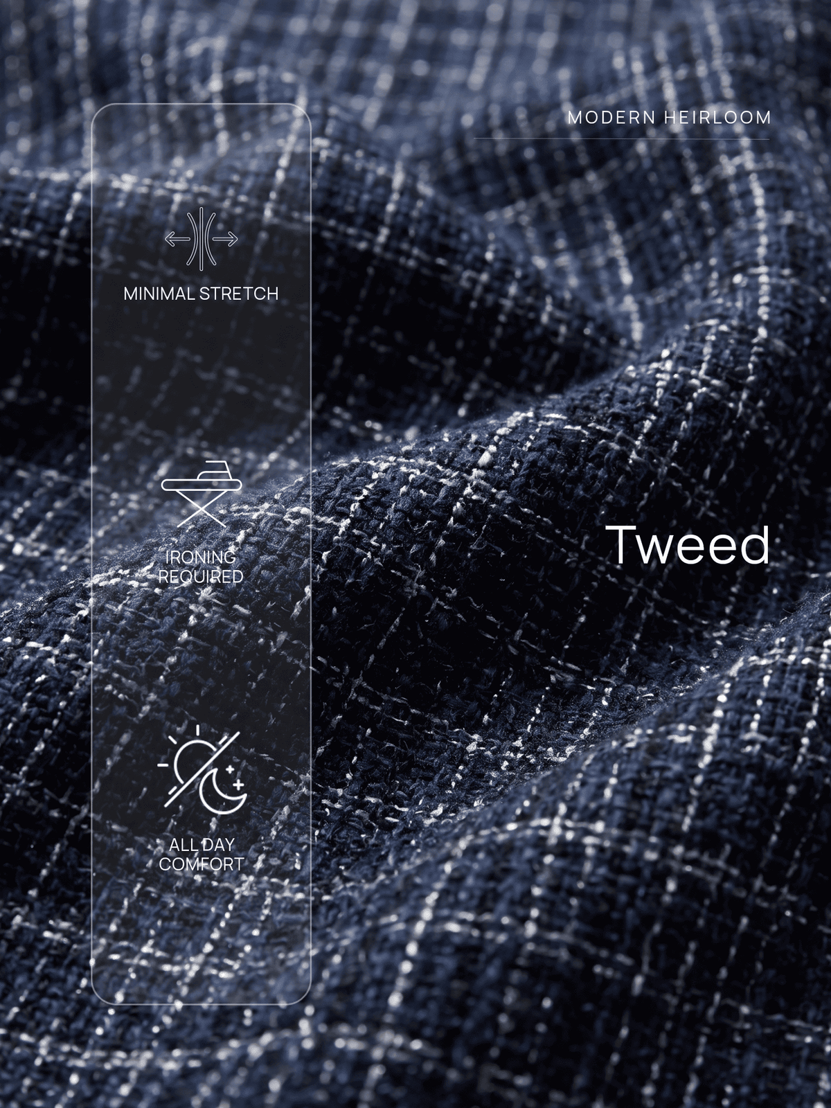Giselle Tab Detail Tweed Skirt-Navy