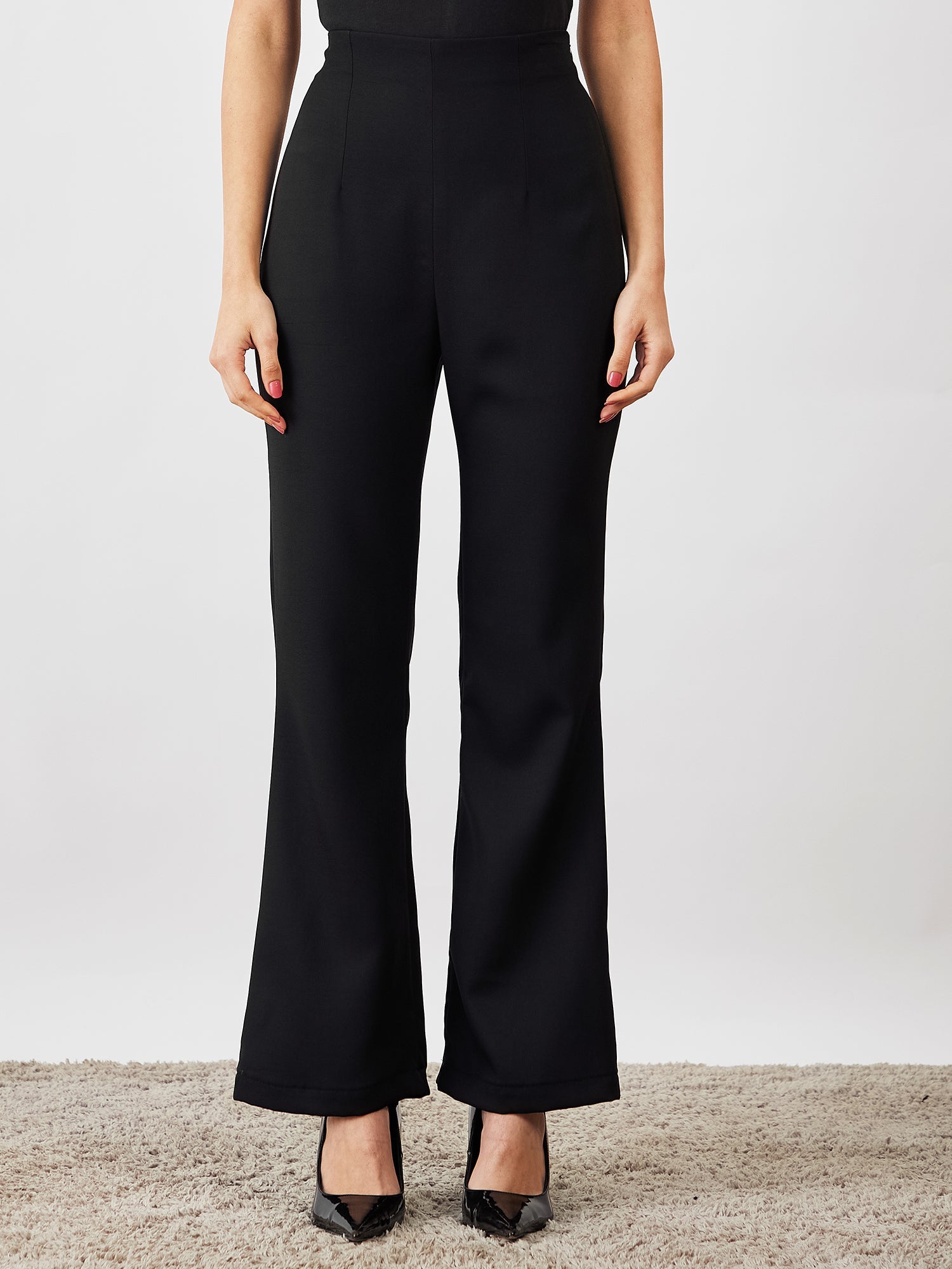 Glorious High Rise Bootcut Pants - Black
