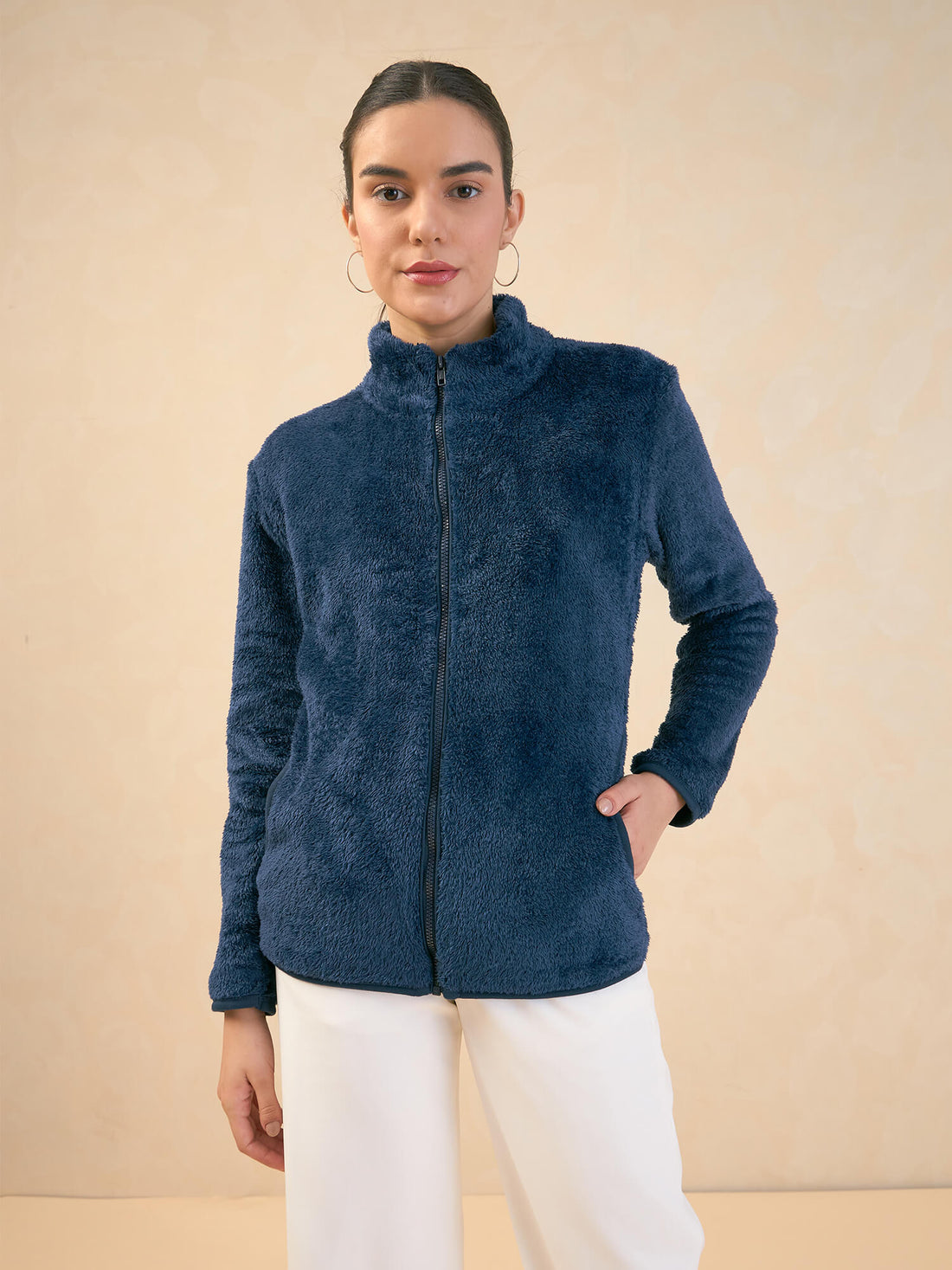 Julia Faux Fur Jacket - Blue