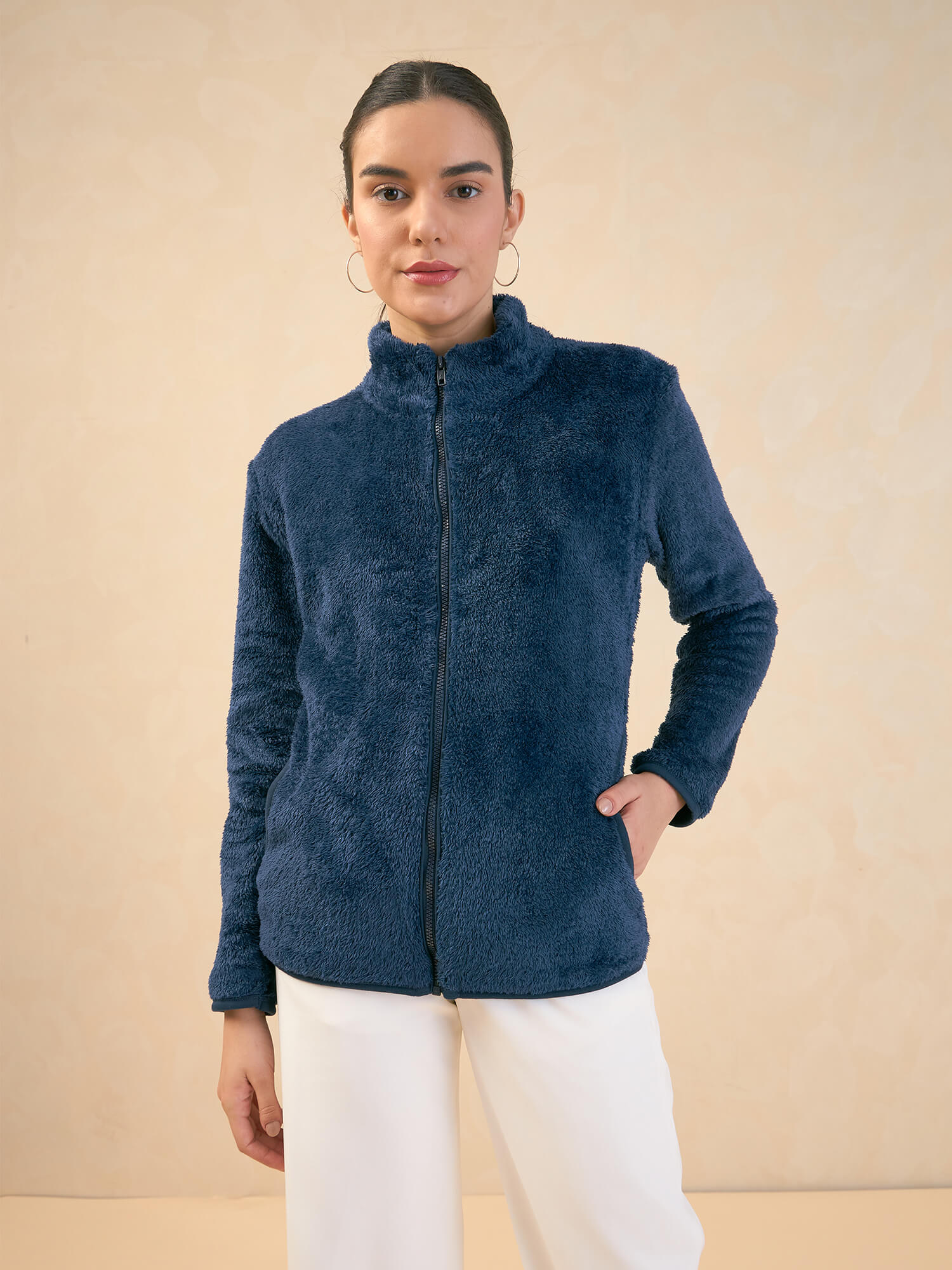 Julia Faux Fur Jacket - Blue