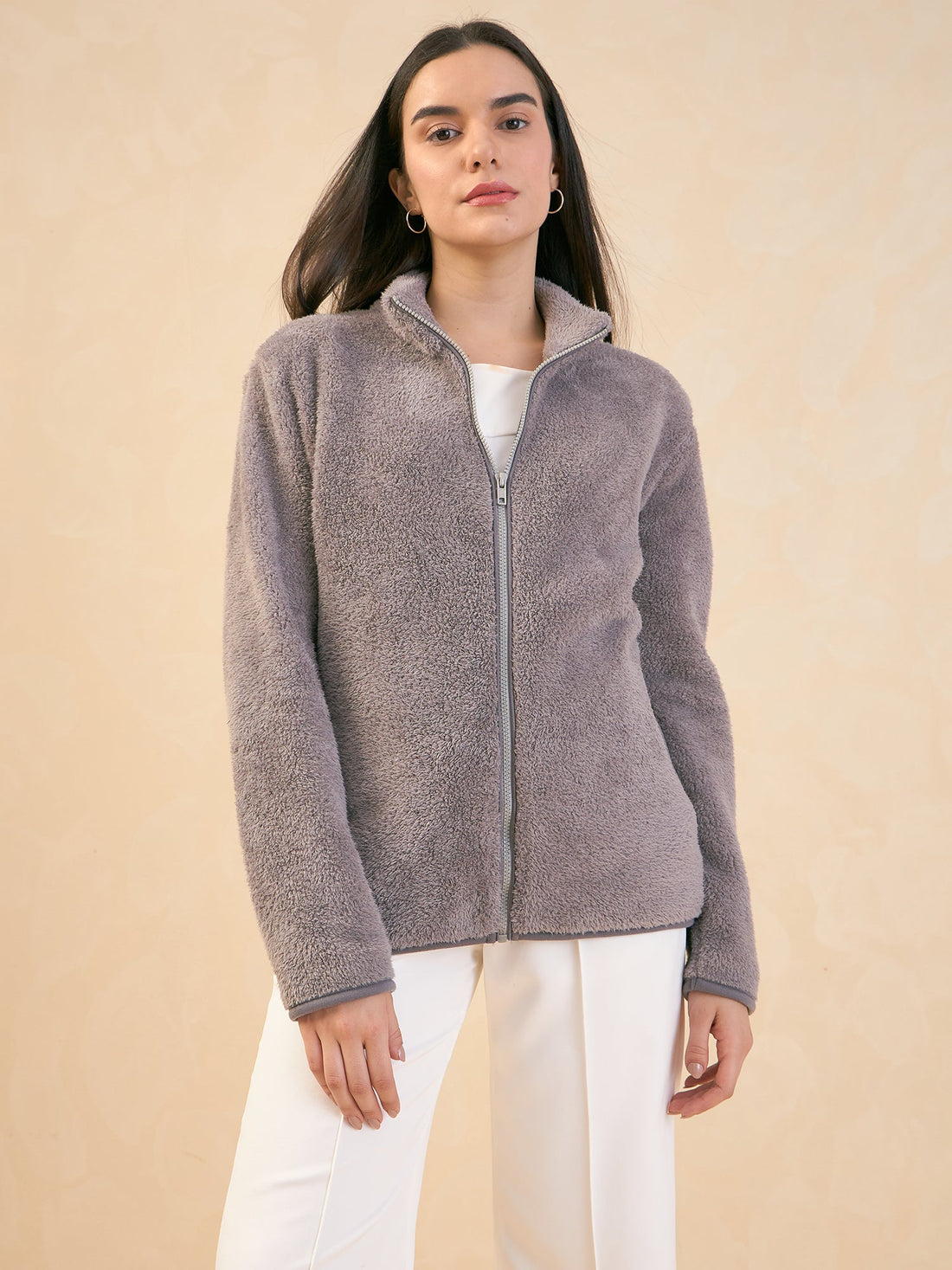 Julia Faux Fur Jacket - Grey