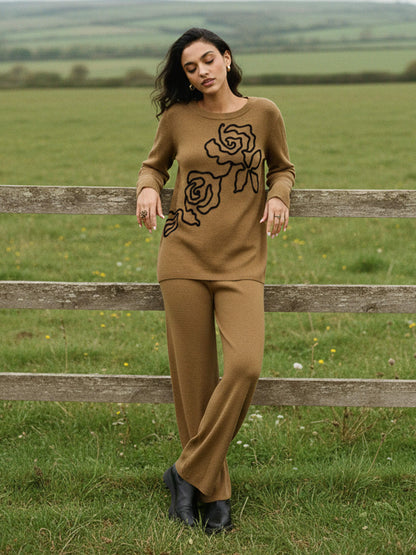 Liana Applique Co-Ord Set - Khakhi