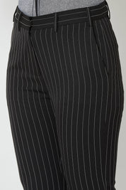 Obsidian Striped High Rise Pants - Black