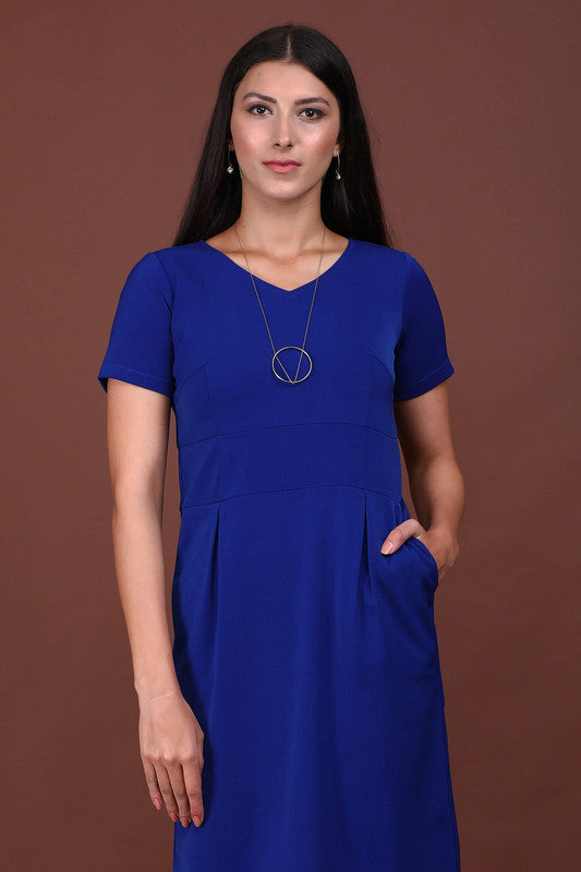 Zircon Formal Blue Sheath Dress - Blue