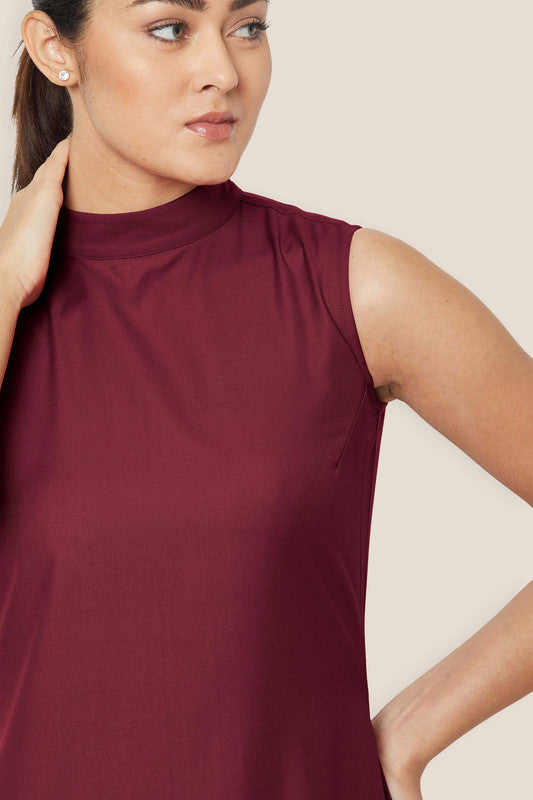 Holly High Neck dress - Maroon