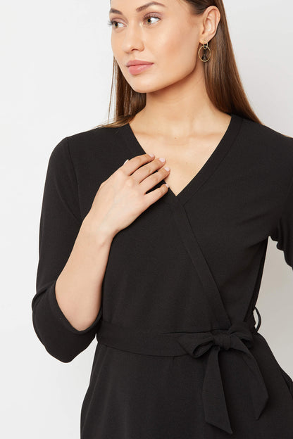 Tiramisu Faux wrap dress - Black