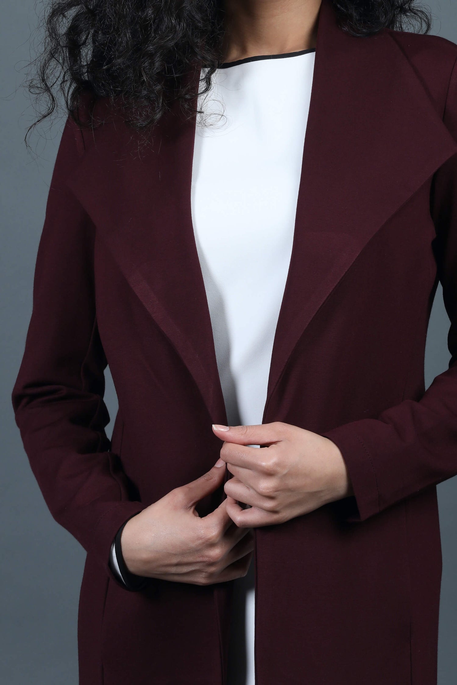 Whistler Shawl Collar Cape-Deep Wine