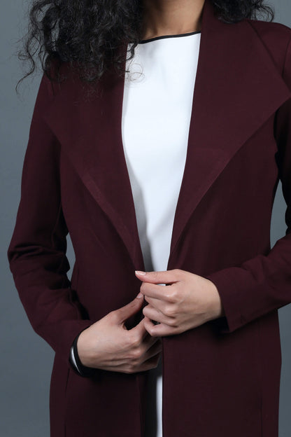 Whistler Shawl Collar Cape-Deep Wine