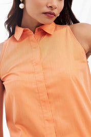 Valencia Halter Neck Shirt - Orange