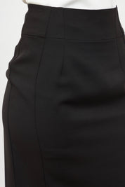 Fierce-Black Panelled Pencil Skirt - Black