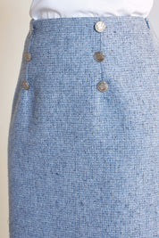 Tinsley Embellished Tweed Skirt - Blue Color