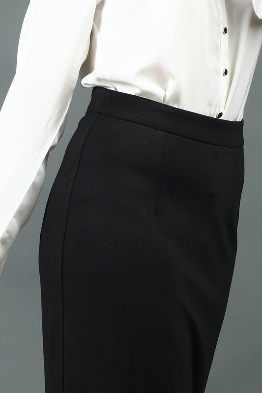 Seine Work Ready Long Pencil Skirt - Black