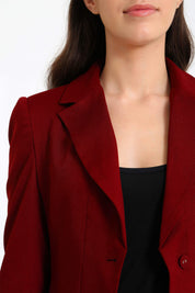 Sincere-Maroon Single Breasted Blazer - Maroon