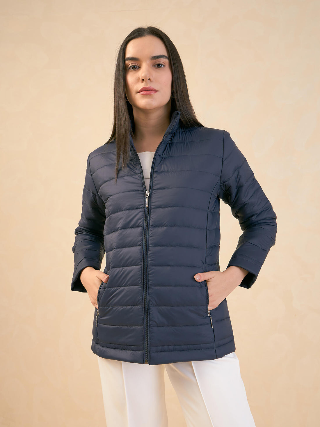 Maeve-Navy Puffer Jacket - Navy