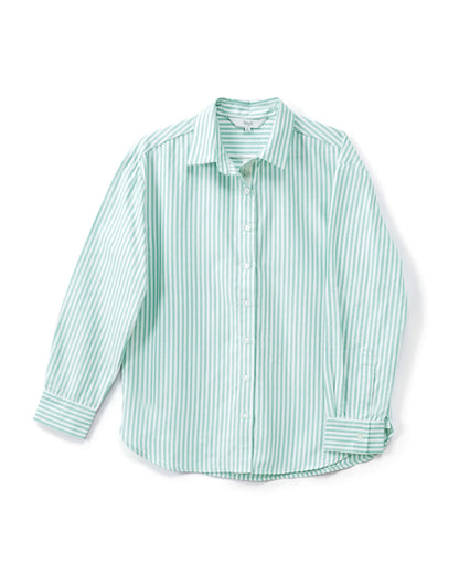 Mariner Striped Shirt With Lace Detail - Mint Green