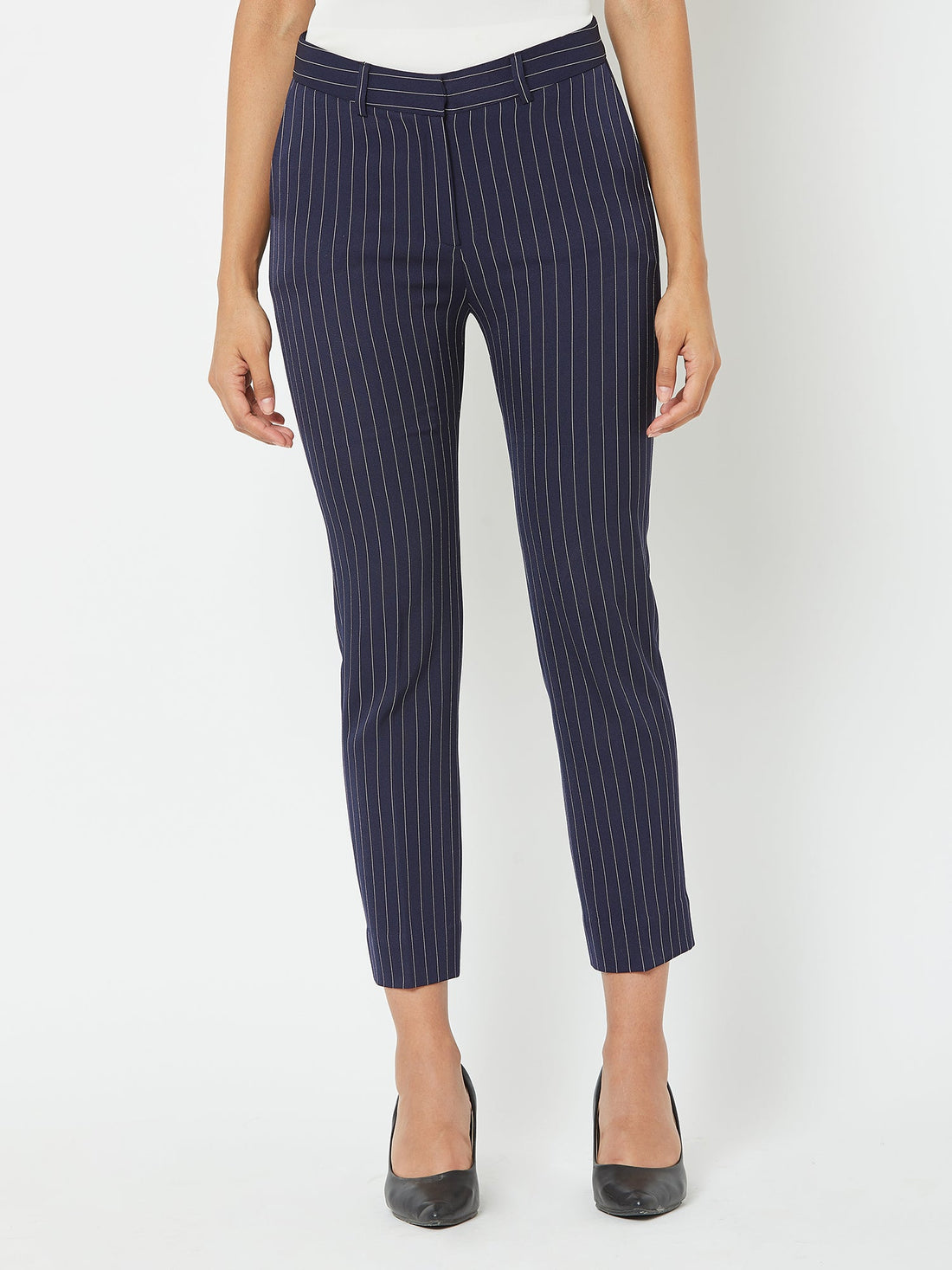 Maritime Striped High Rise Pants - Stripes