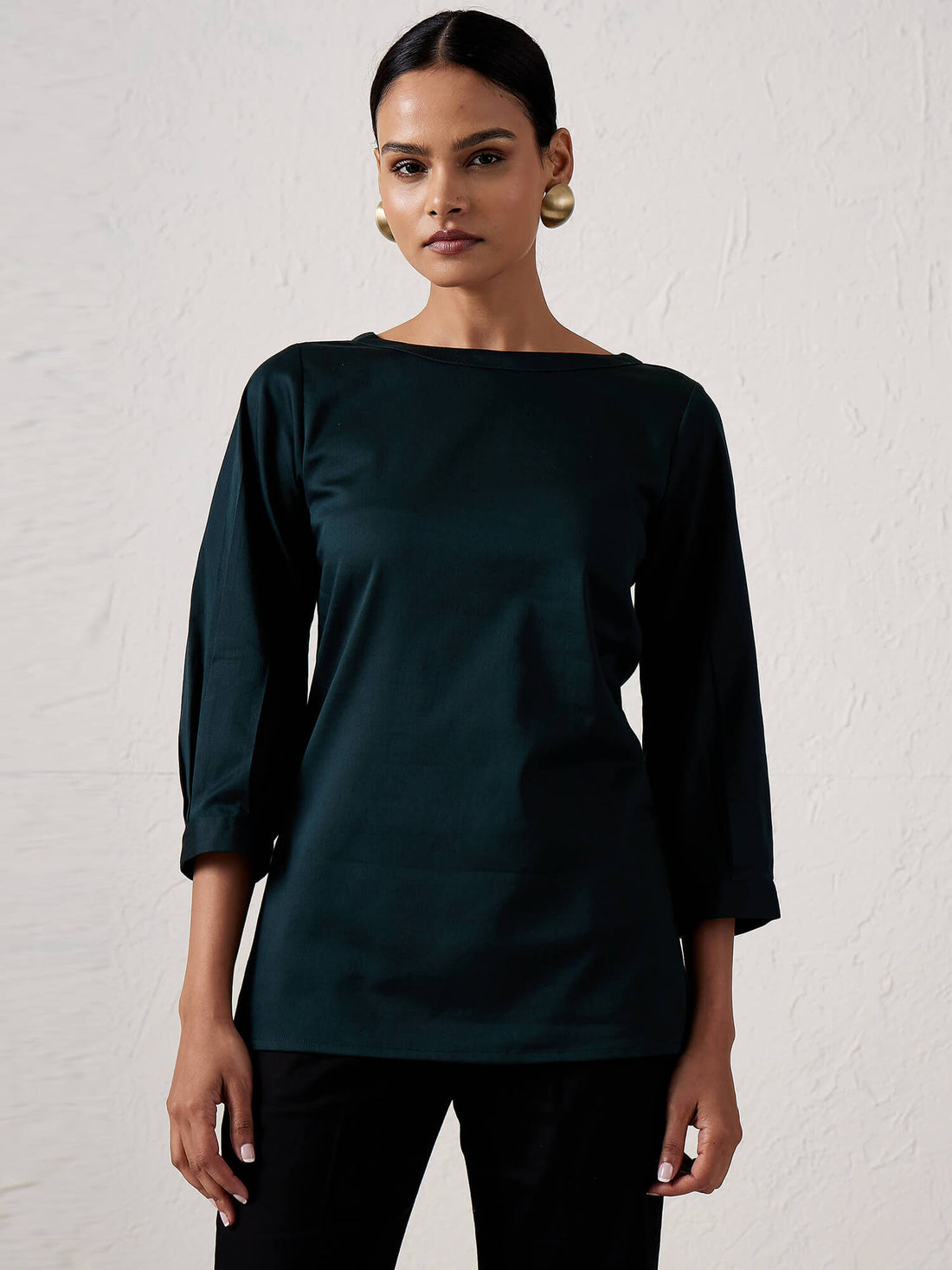 Midori Puffed Sleeves Top - Green