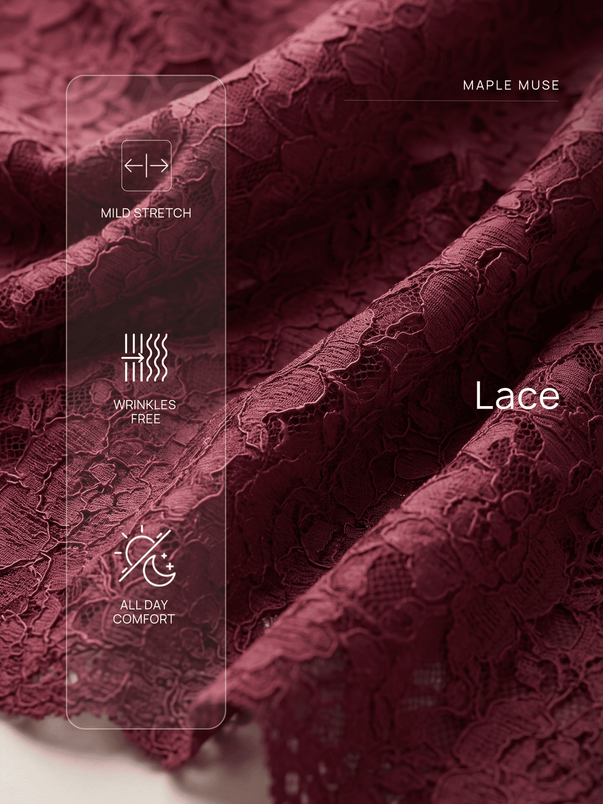 Nira Straight Lace Skirt-Wine