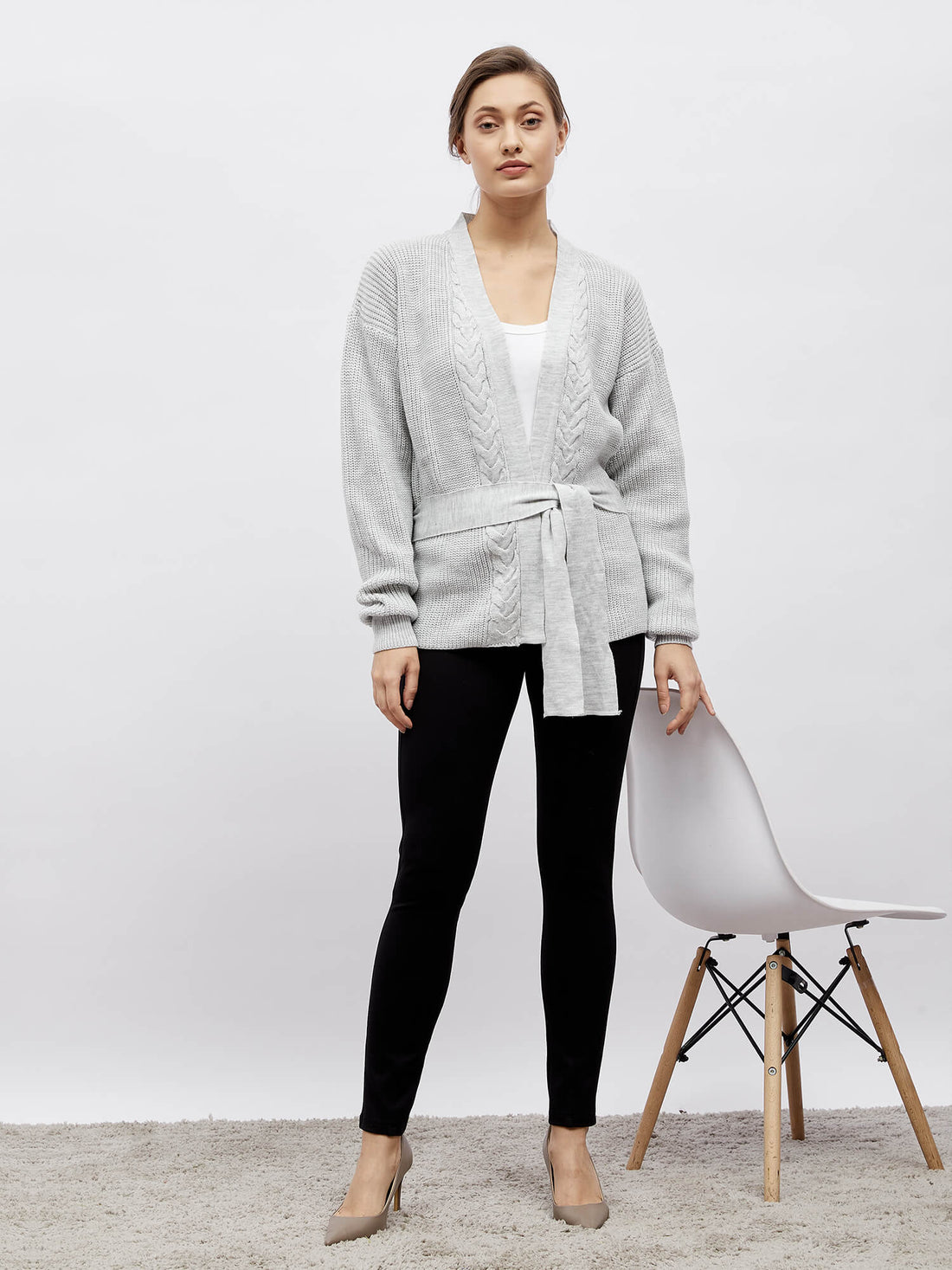 Overcast Open Front Cardigan - Grey